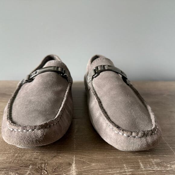 Hugo Boss Drimeto Gray Suede Driving Loafers Shoes Mens Size 10 - Picture 6 of 11